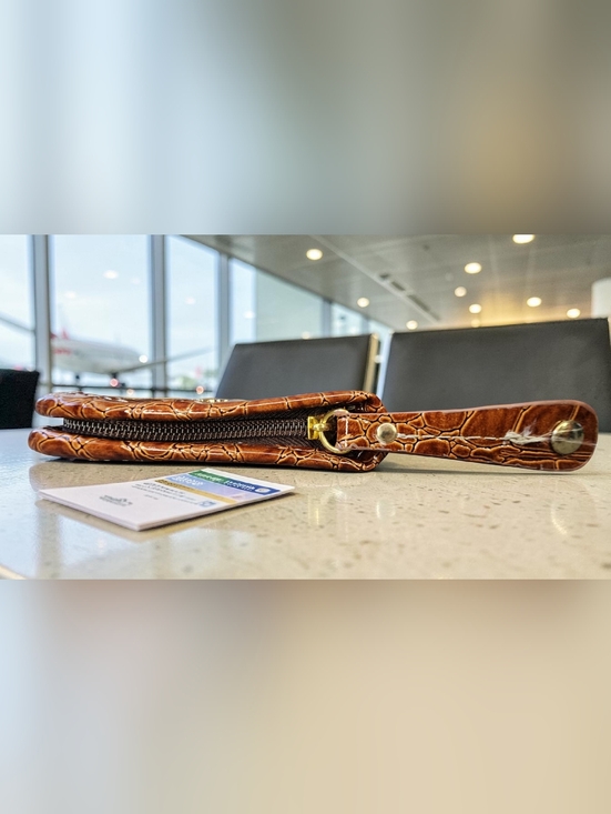 Samantha Brown Faux Crocodile Embossed Passport Travel Wallet Organizer - Picture 8 of 12